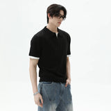 Cleanfit Lapel Contrast Color Casual Polo T-Shirt