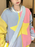 Rainbow Clean Aesthetic Sporty Baseball Sweatshirt