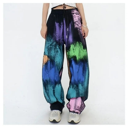 Graffiti Colorful Oversize Elastic Waist Pants