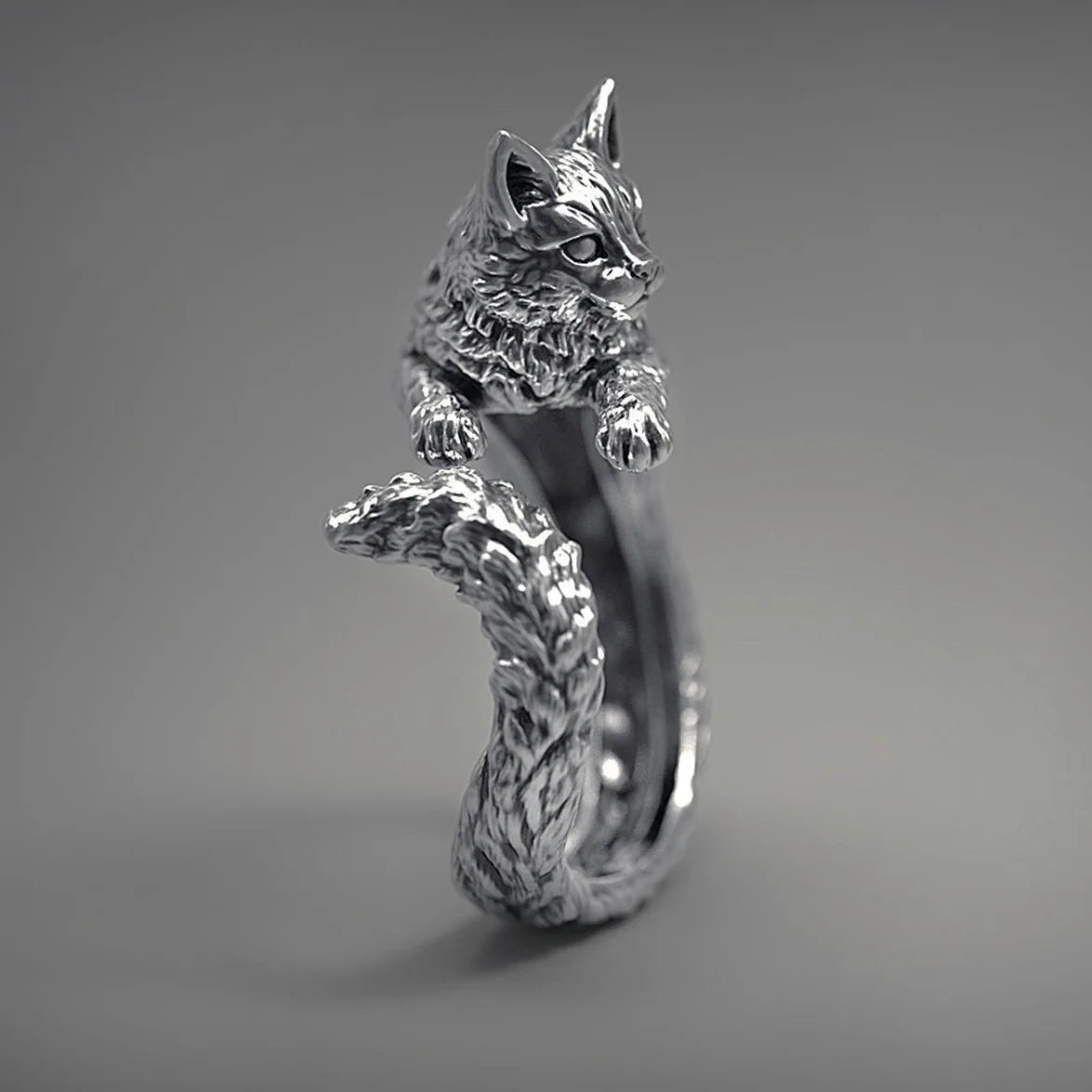 Vintage Witch Cat Opening Ring