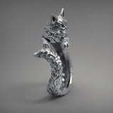 Vintage Witch Cat Opening Ring