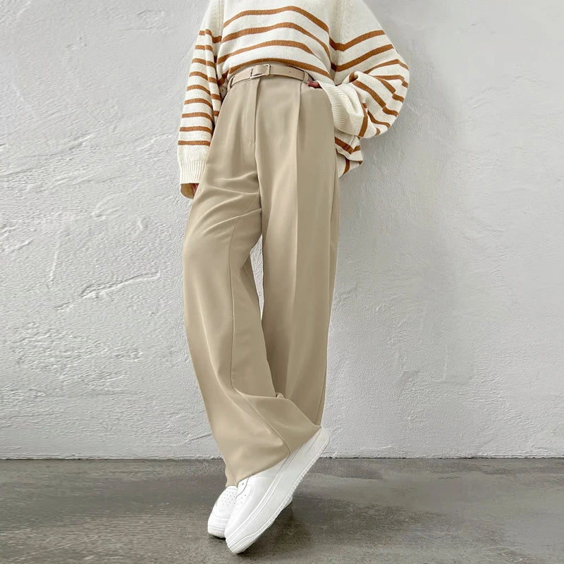 Elegant High Waisted Wide Leg Pants