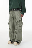 Streetwear Wrinkle Design Cargo Wide Leg Pants