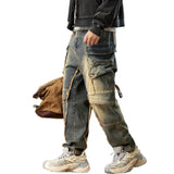 Trendy Distressed Loose-Fit Cargo Denim Jeans