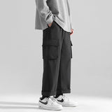 Multi-Pocket Polyester Cargo Pants