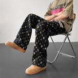 Retro Hollow Out Plaid Pants