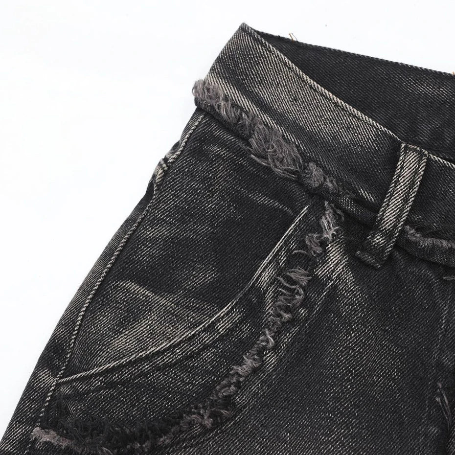 Crisscross Stitch Baggy Jeans