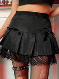 Dark Gothic Lace High Waist Skirt