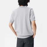 Flexible Vintage Retro Knitted Jacquard Polo T-Shirt