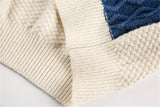 Elevated Cozy Color Block Patchwork Knit Sweater