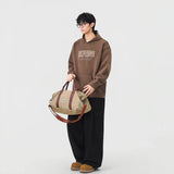 Cozy Winter Letter Print Kangaroo Hooded Sweater