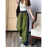 Streetwear Cozy Patchwork Striped Wide Leg Sweatpants