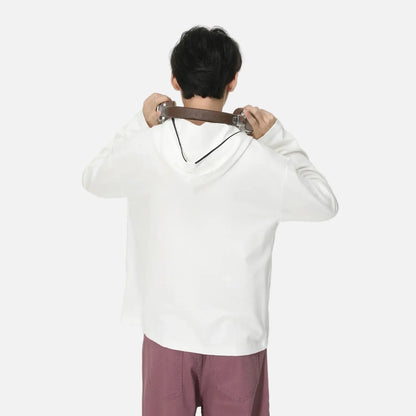 Minimalist Korean Style Lightweight Zip Hooded Sweatshirt