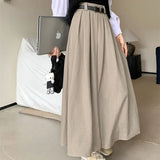 Solid Color Korean High-waisted Skirt