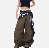 Breathable American Style With Scarf Wide Leg Jogger