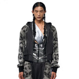 Leopard Streetwear Print Zip-Up Hoodied Sweatshirt