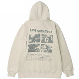 Insulated Bear Letter Print Hip Hop Hoodie