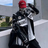 Streetwear Retro Loose High Street Varsity Leather Jacket