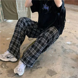 Plaid Patterned Wide-Leg Pants