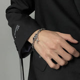 Black Zircon Star Titanium Bracelet