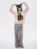 Leopard Print Faux Fur Sweatpant
