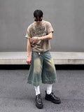 American Style Hip Hop Wide Leg Denim Jorts