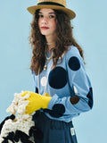 Soft Blue Polka Dot Long Sleeve T-Shirt
