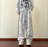 Patchwork Korean Style Wide Leg Casual Sweatpants