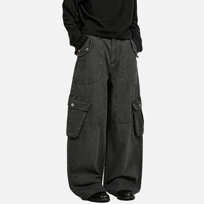 American Style Functional Wide Leg Cargo Pants