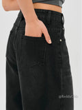 Women Cozy Soft Knit Black Denim Jorts