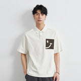 Colorblock Smiley Cartoon Polo Summer T-Shirt