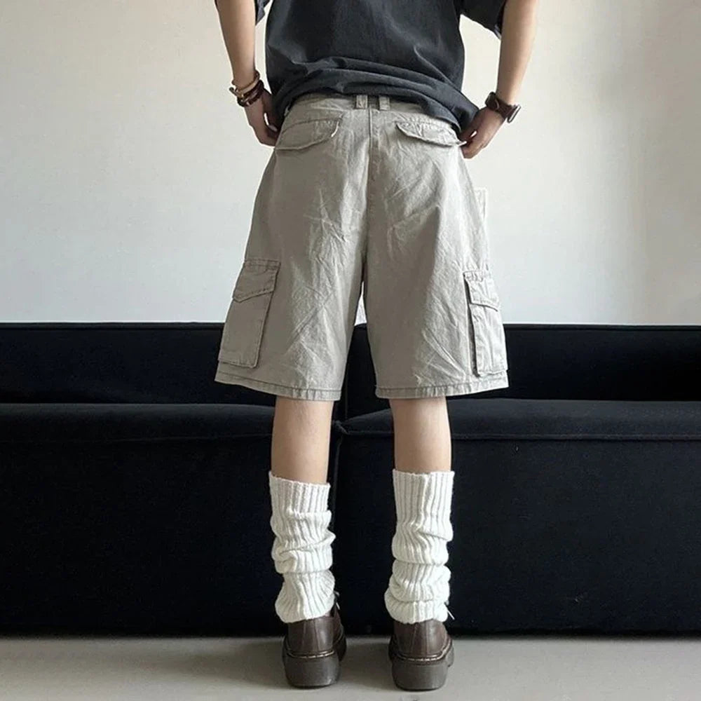 Solid Color Multi Pocket Work Short