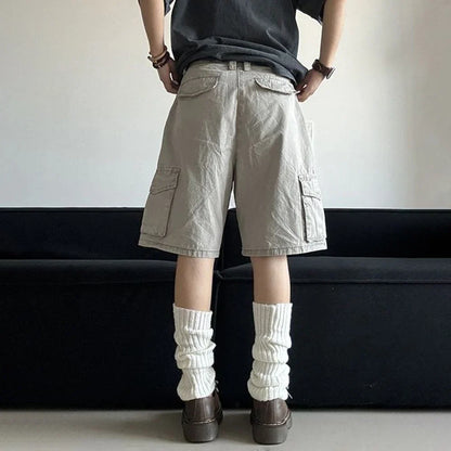 Solid Color Multi Pocket Work Short