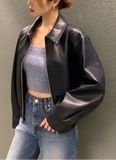 Women Vintage Retro Hip Hop Leather Jacket