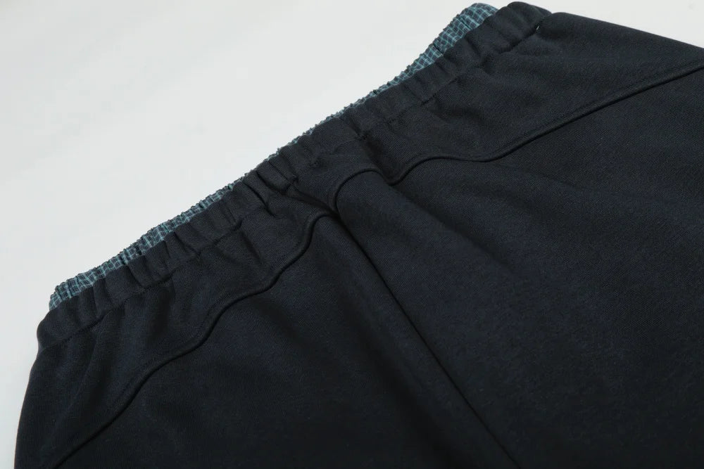 Effortless Plaid Double Waisted Baggy Sweatpants