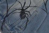 Retro Spider Web Denim Jacket