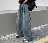 Y2K versatile Casual Wide Leg Cargo Jeans
