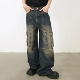 Vintage Straight Baggy Pockets Jeans