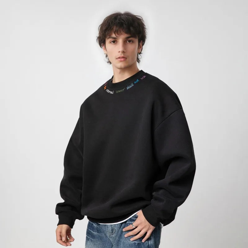 Rainbow Letter Embroidery Crewneck Sweatshirt