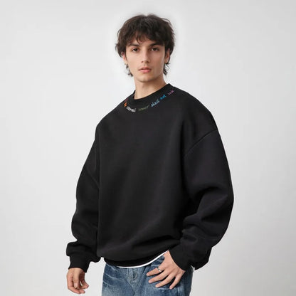Rainbow Letter Embroidery Crewneck Sweatshirt