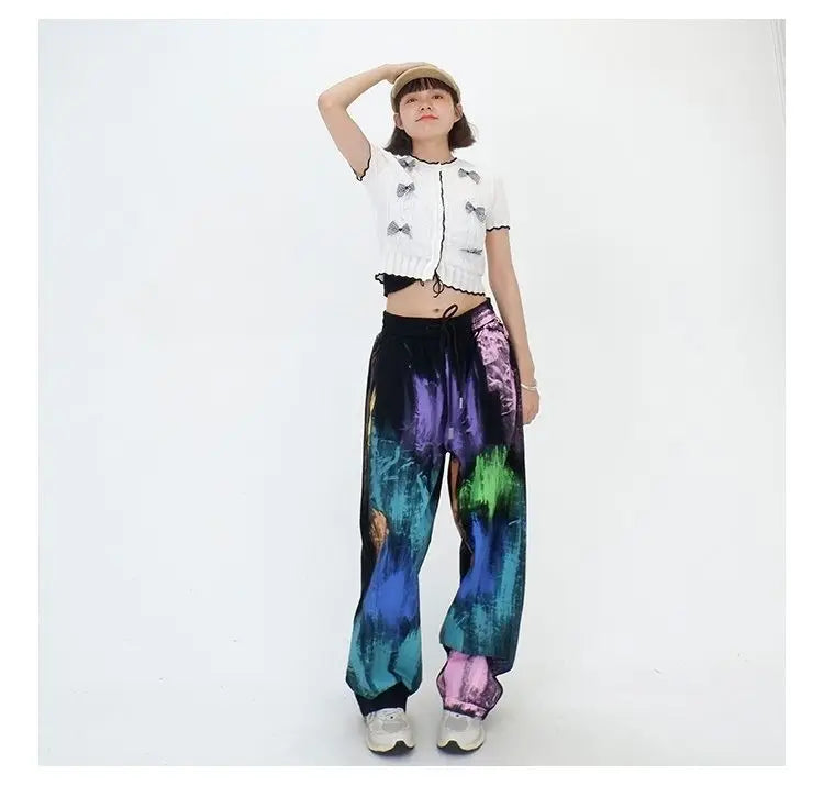 Graffiti Colorful Oversize Elastic Waist Pants