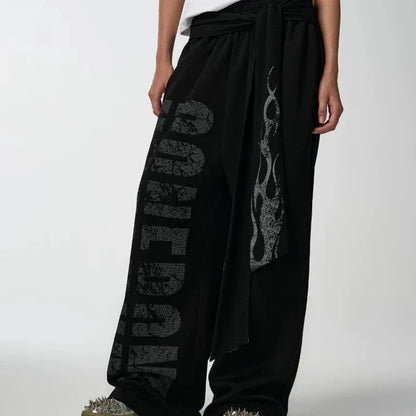 Flame Streamer Loose Cool Sweatpants