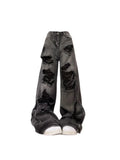 Vintage Oversize Cutting Ripped Denim Jeans