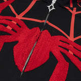 Y2K Spider Embroidery Oversized Hoodie