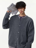 Retro Knitted Fake Two Piece Button Up Cardigan