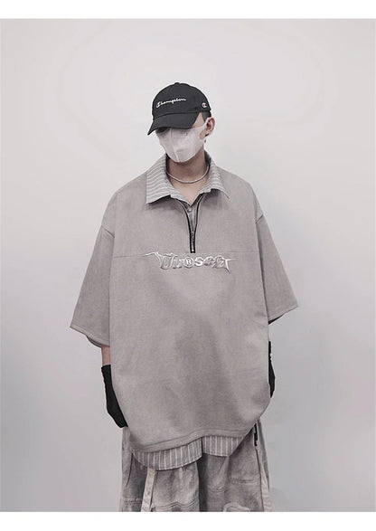 Punk Vintage Oversized Polo T-Shirt