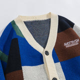 Colorblock Plaid Cardigan