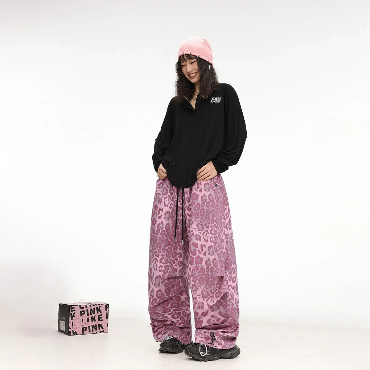 Pink Leopard Dance Hip Hop Pants