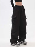 Baggy Elastic Waist Cargo Pants