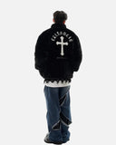 Winter Hip Hop Printted Faux Fur Parkas Jacket